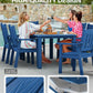 YEFU 7-Piece Patio Table Set, All-Weather HIPS, Metal Aluminum Frame, Blue