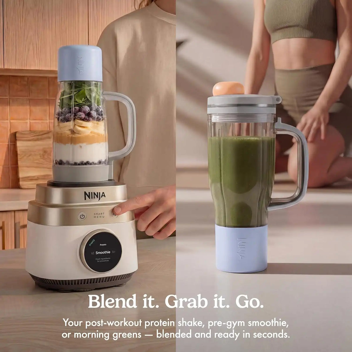 Ninja CrushBOSS 2-in-1 Blender & Tumbler, Amazon Exclusive Bone & Champagne