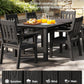 YEFU 7-Piece Patio Table Set, All-Weather HIPS, Aluminum Frame, Black