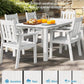 YEFU 5-Piece Patio Table Set, All-Weather HIPS, Metal Aluminum Frame, White
