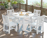 AMERLIFE Outdoor Dining Set for 4, HDPE Round Table and Chairs, White