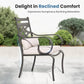 PHI VILLA Patio Dining Set, Square Metal Table