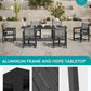 SERWALL HDPE Outdoor Dining Set for 8 with Textilene Chairs, Black