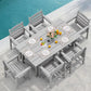 SERWALL Patio Dining Chair Set of 2, HDPE Dining Chair, Light Gray