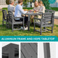 SERWALL HDPE and Aluminum Outdoor Dining Set for 8, Grey