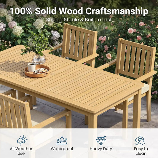 Wisteria Lane 6-Pieces Acacia Outdoor Patio Dining Table and Chairs for 6