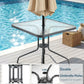 Arlopu 5 Pieces Outdoor Patio Dining Set, Glass Table and Textilene Chair
