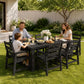 THOEOE Outdoor Dining Table, Rectangular Dining Table for 5-7 Black
