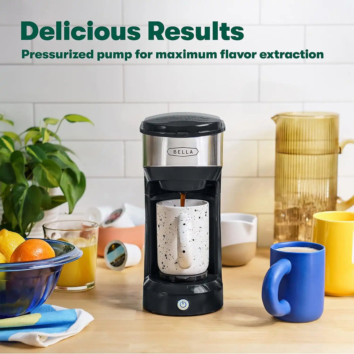 bella Dual Brew Single Serve Coffee Maker, Black