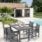SERWALL 5 Pcs HDPE Patio Dining Set, HDPE Dining Set for 4, Gray