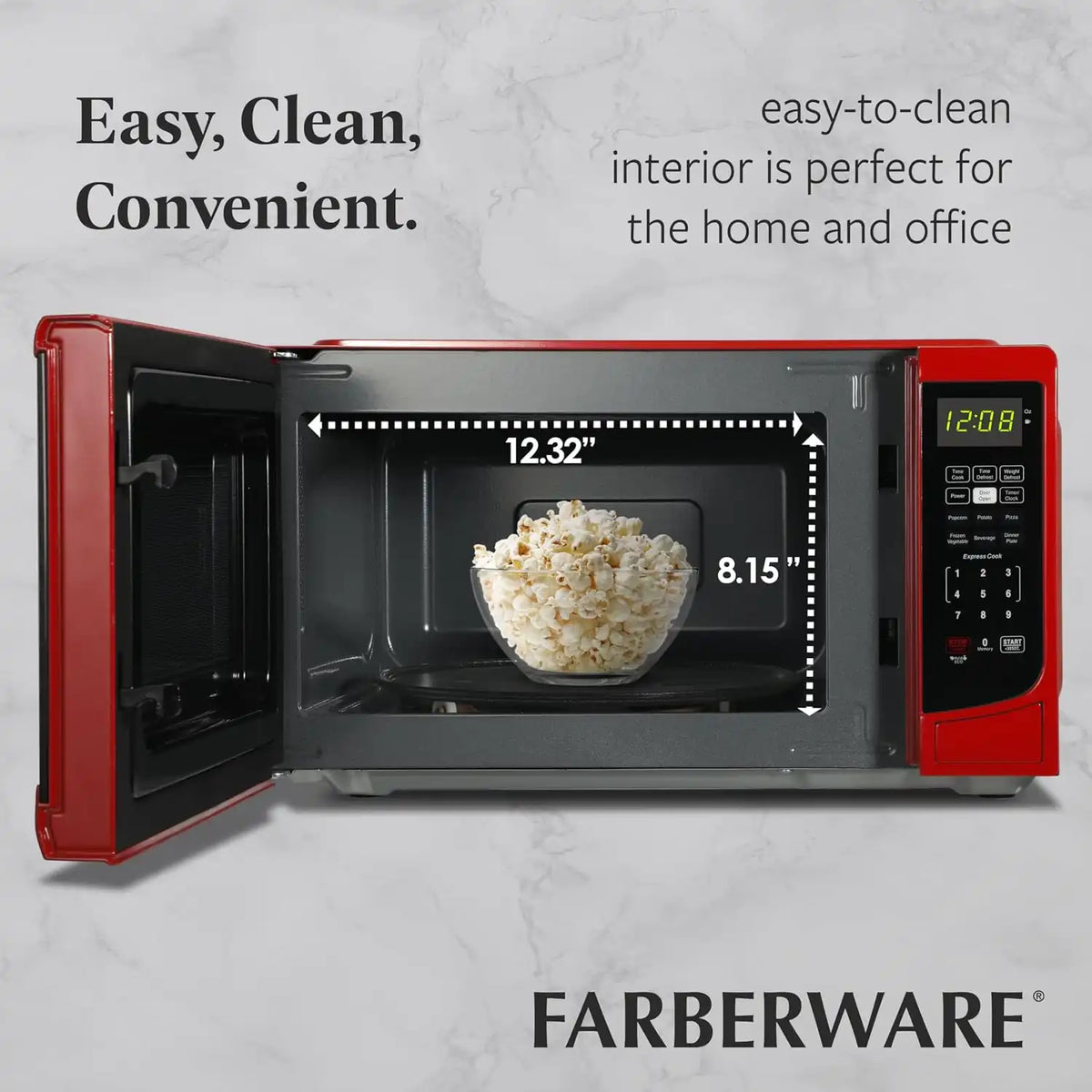 Farberware Countertop Microwave Oven, 0.7 cu. ft., 700 Watts, Red