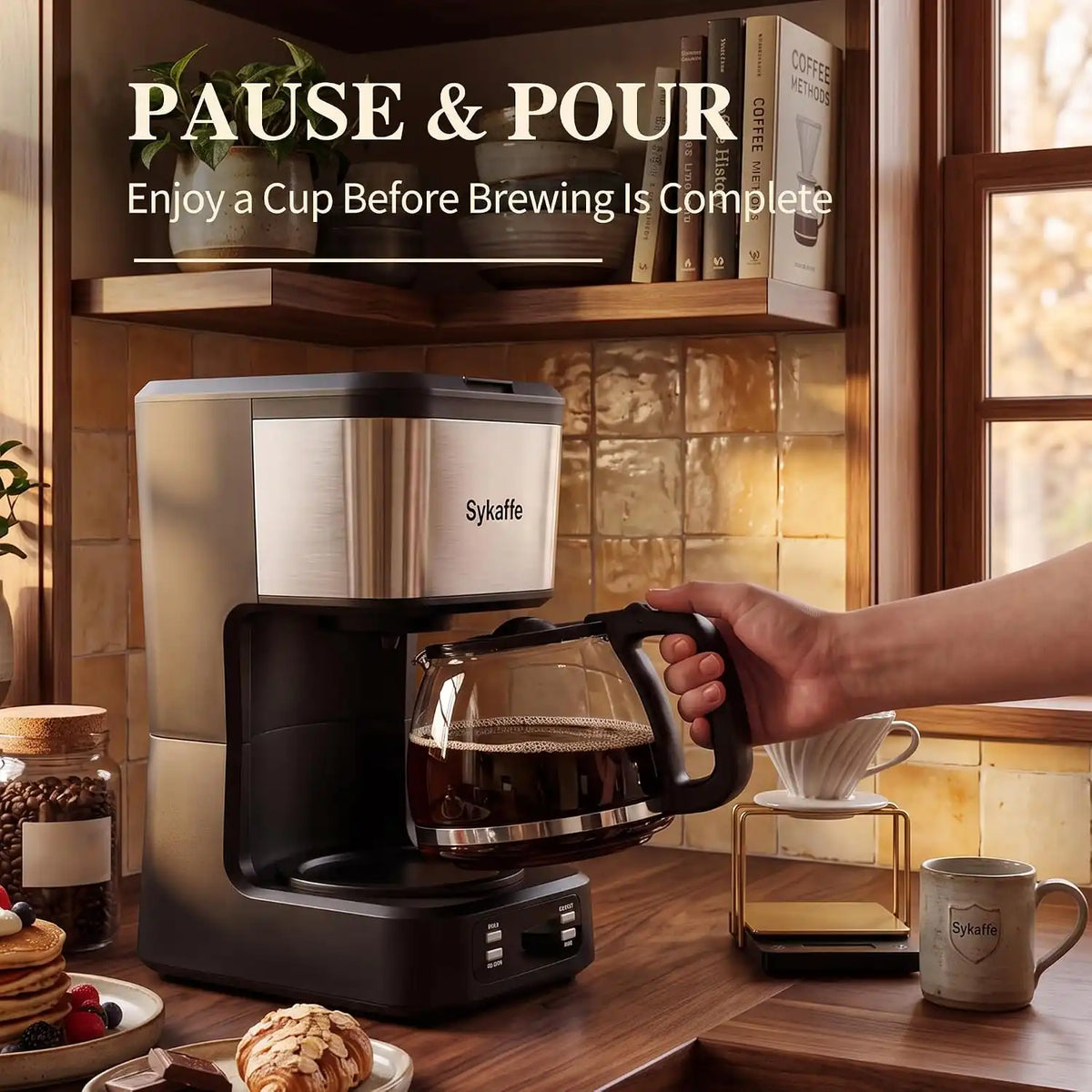 5 Cup Programmable Coffee Maker,Drip Coffee Maker,Timer,25Oz,Black