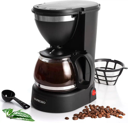Mixpresso 5 Cup Drip Coffee Maker, Coffee Pot with Reusable Filter, Black