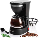 Mixpresso 5 Cup Drip Coffee Maker, Coffee Pot with Reusable Filter, Black
