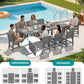 SERWALL Outdoor Patio Dining Set for 6, Grey