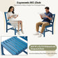 AMERLIFE Outdoor Dining Set for 4, HDPE Round Table and Chairs, Blue