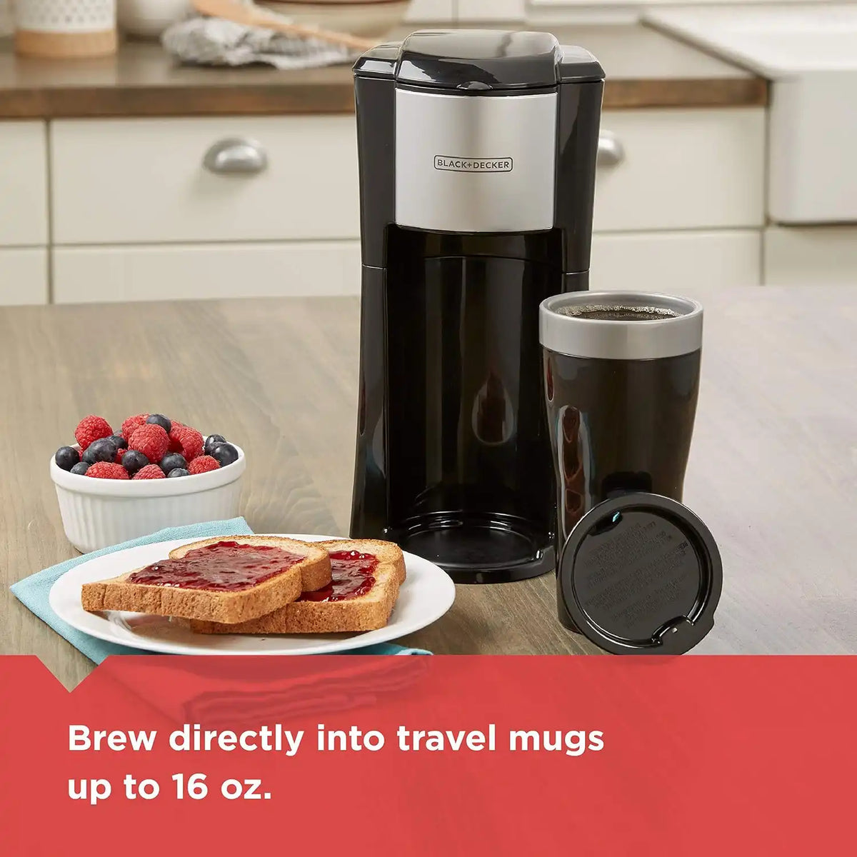BLACK+DECKER CM618C Single Serve Coffee Maker, Black