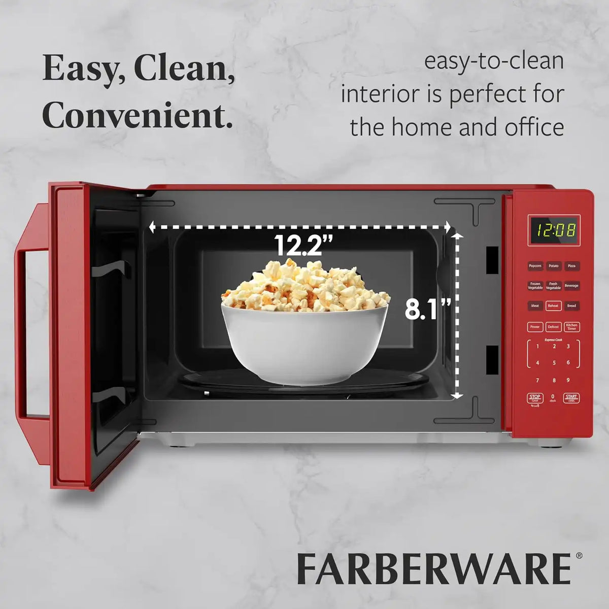 Farberware Countertop Microwave Oven, 0.7 cu. ft., 700 Watts, Red