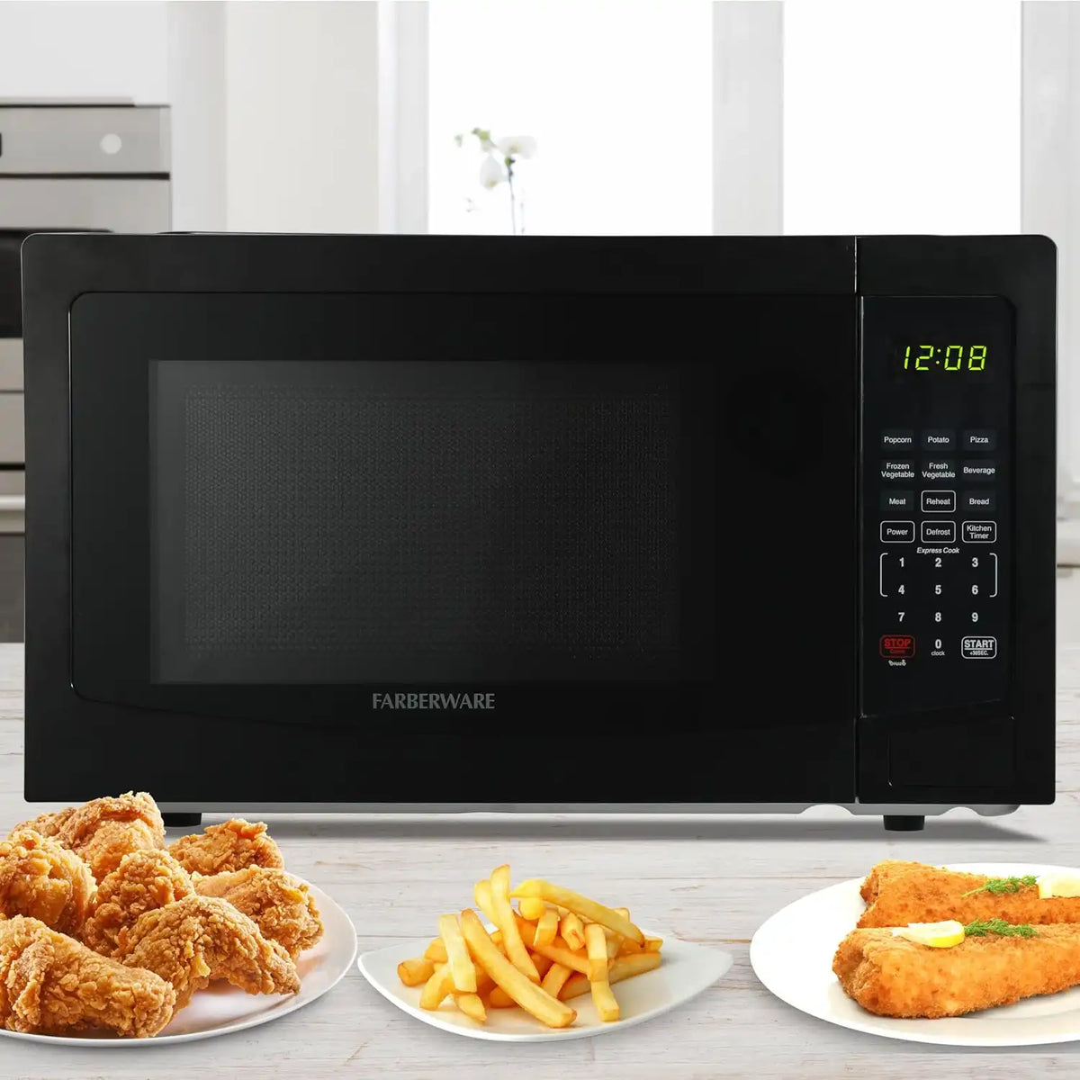 Farberware Black Microwave Oven, 1.1 Cu. Ft., 1000 Watts, Countertop