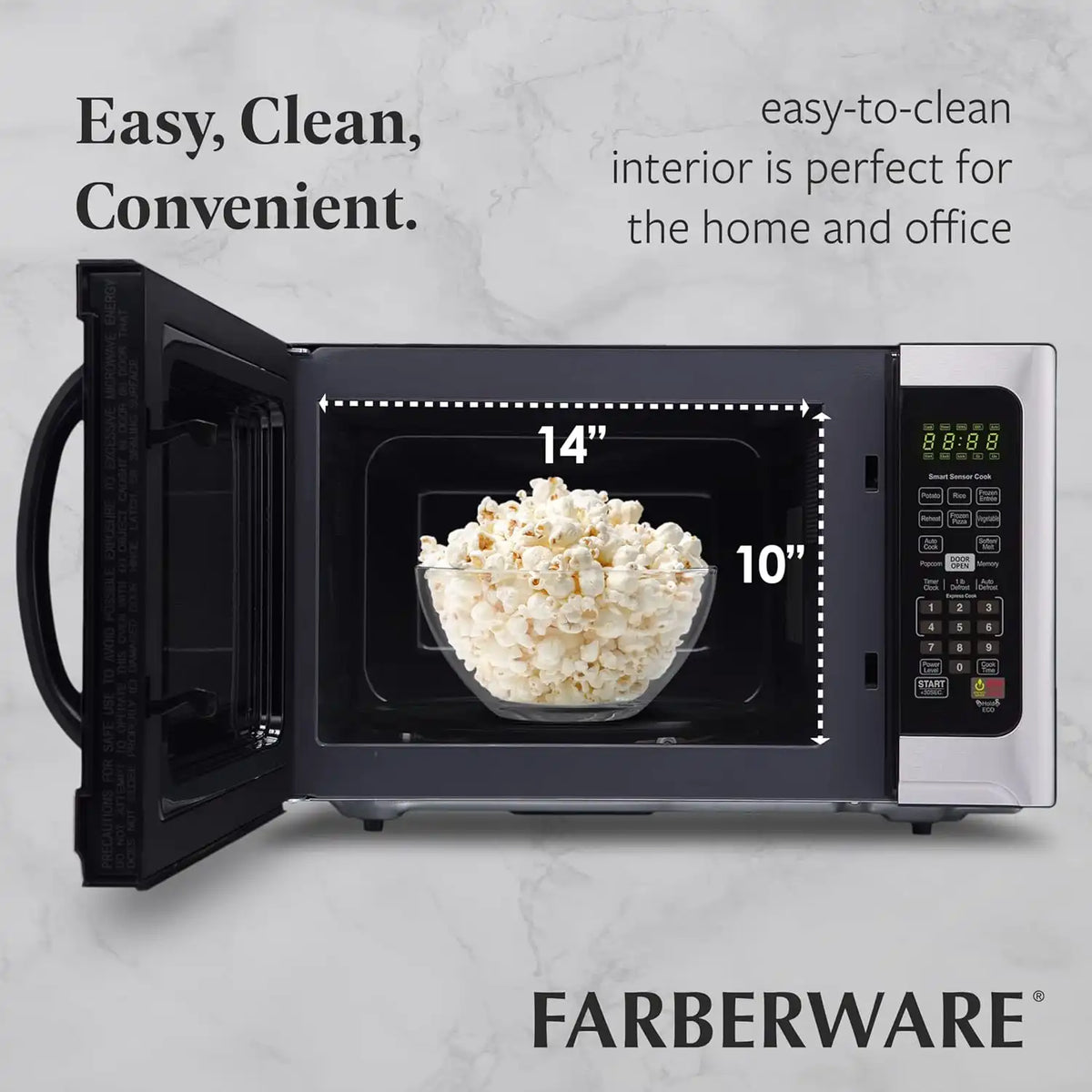 Farberware Countertop Microwave Oven 1.2 cu.ft. 1000 Watts Stainless Steel