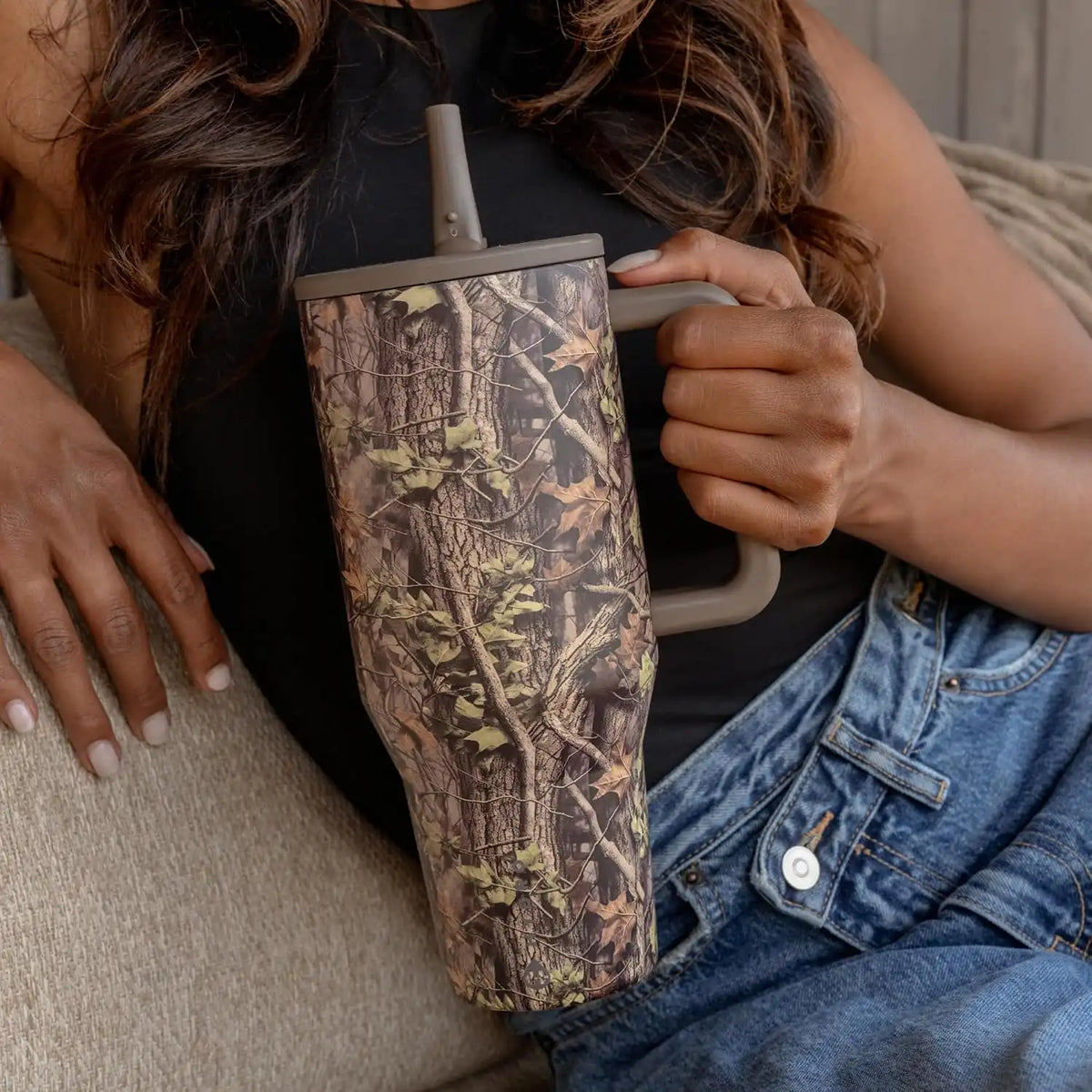 HydroJug Traveler 40oz, Insulated Water Bottle with Handle, Woodland