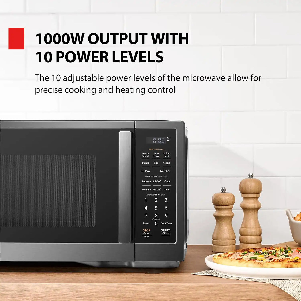 TOSHIBA Countertop Microwave Oven with Smart Sensor, 1.2 Cu.Ft, 1000W