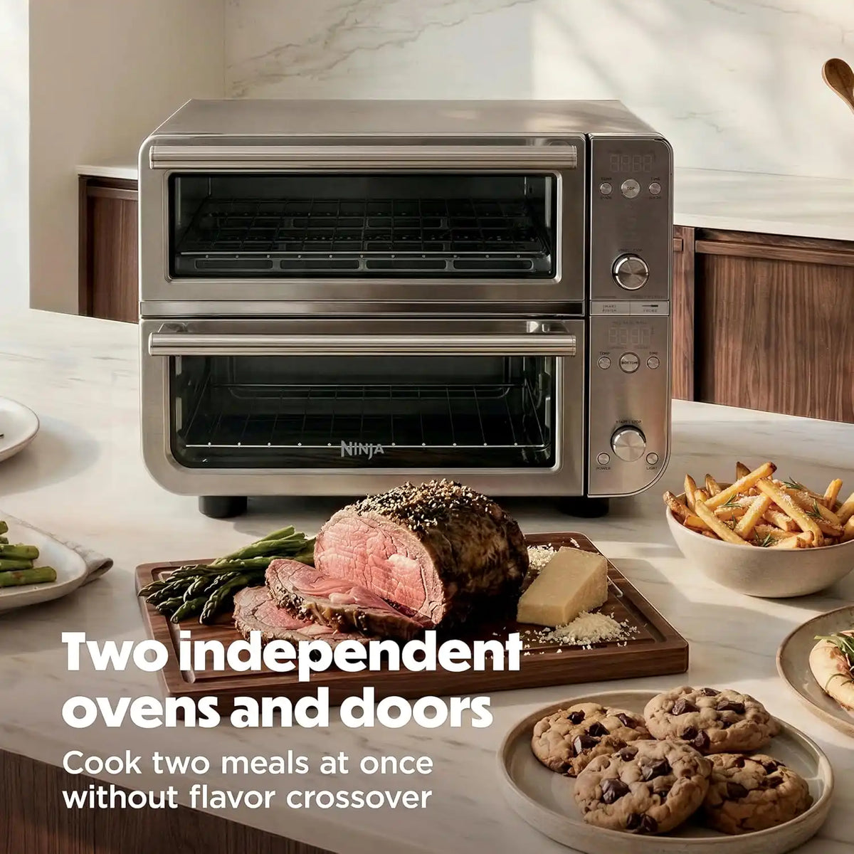 Ninja Double Oven Pro Smart XL, 12-in-1, Thermometer, Silver, DCT871