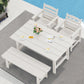 SERWALL Patio Dining Chair Set of 2,All Weather HDPE Dining Chair, White