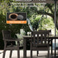 YEFU 7-Piece Patio Table Set, All-Weather HIPS, Aluminum Frame, Black