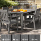 YEFU Patio Dining Chairs Set of 4, Weather Resistant HIPS, Teak