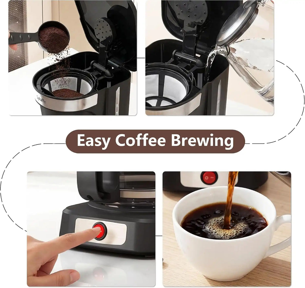 12-Cup Drip Coffee Maker,Auto Keep Warm,Reusable Filter,60Oz Size