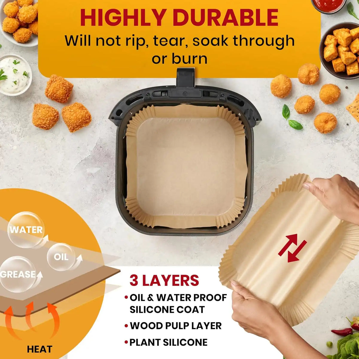 500Pcs Air Fryer Liners Disposable