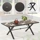 9 PCS Outdoor Patio Dining Set,Patio Table and Chairs Metal Outdoor Patio Furniture Set with Umbrella Hole,Dining Table Set with 8 Chairs for Deck,Backyard and Garden,Grey