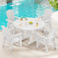 SERWALL Outdoor Adirondack Dining Chair Set of 2, All-Weather HDPE, White