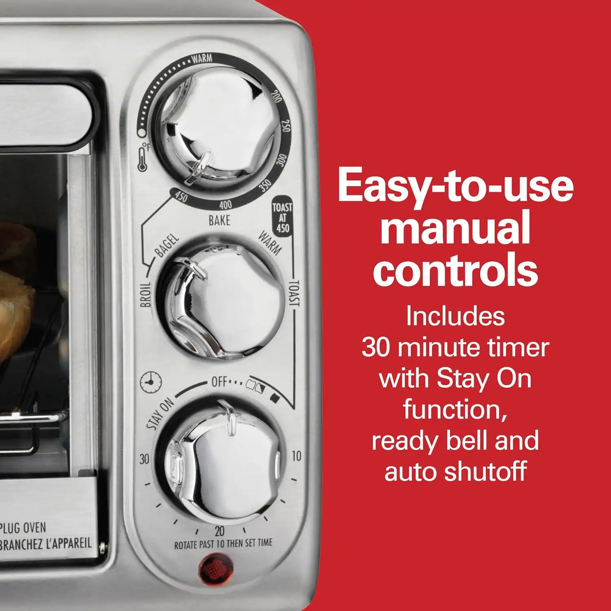 Hamilton Beach 4 Slice Countertop Toaster Oven with 5 Cooking Modes