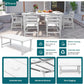 THOEOE Outdoor Dining Chair Set of 2, HDPE Patio Armchairs White