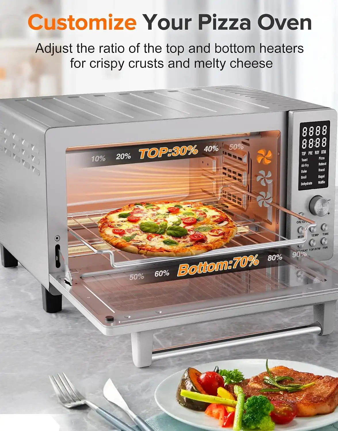Nuwave Bravo Pro Smart Air Fryer Toaster Oven Countertop Combo