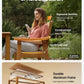 YEFU Outdoor Patio Chairs Set of 2, Weather Resistant HIPS, Teak