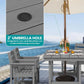 SERWALL 7 Pcs Outdoor Dining Set, 67" HDPE Dining Set for 6, Gray