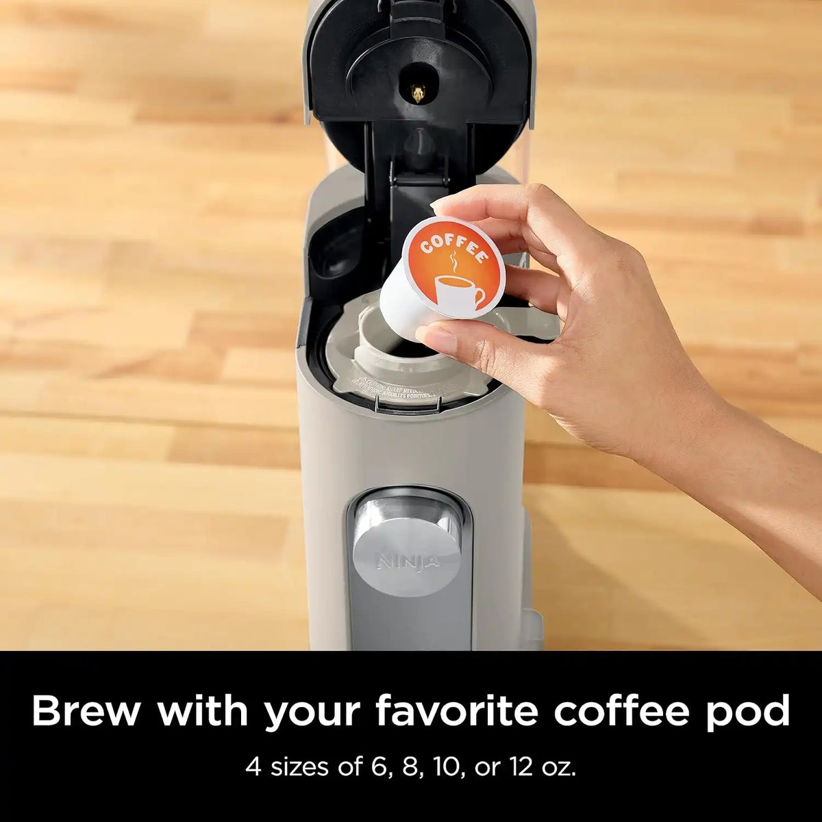 Ninja Pods & Grounds Iced Coffee Maker, K-Cup Pod Compatible, Stone PB041ST