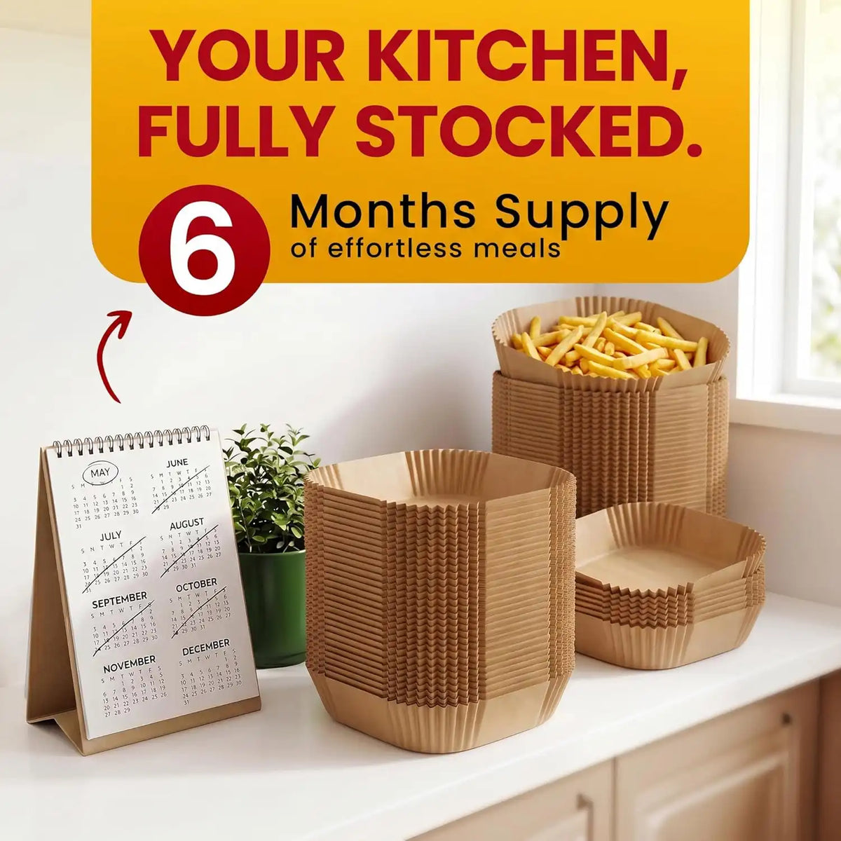 Air Fryer Liners Disposable, 350 Pcs 8" Square for Most 5-8 qt Baskets