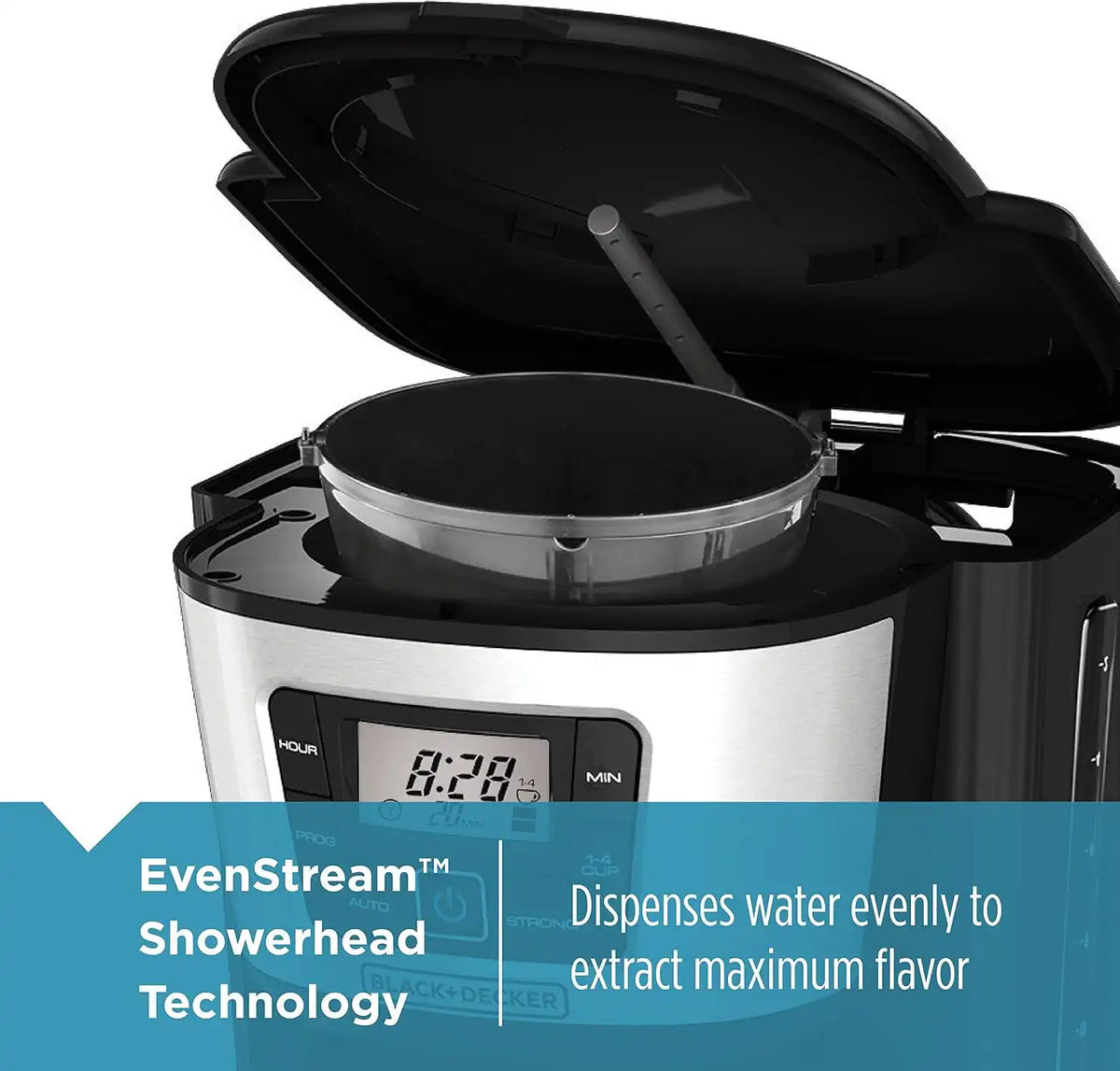 BLACK+DECKER 12-Cup Thermal Coffeemaker, Black/Silver, CM2035B