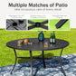 PHI VILLA Patio Dining Set, Swivel Chairs, Round Metal Table