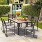 Homall 7 Pieces Patio Dining Set, Metal Outdoor Dining Set for 6, Brown