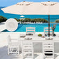 SERWALL 9Pcs HDPE Outdoor Dining Set w/6 Armless, 2 Armchairs for 8,White