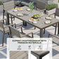 Vexwalx 10 Pcs Outdoor Dining Set, 67" HDPS Dining Set for 8, Gray