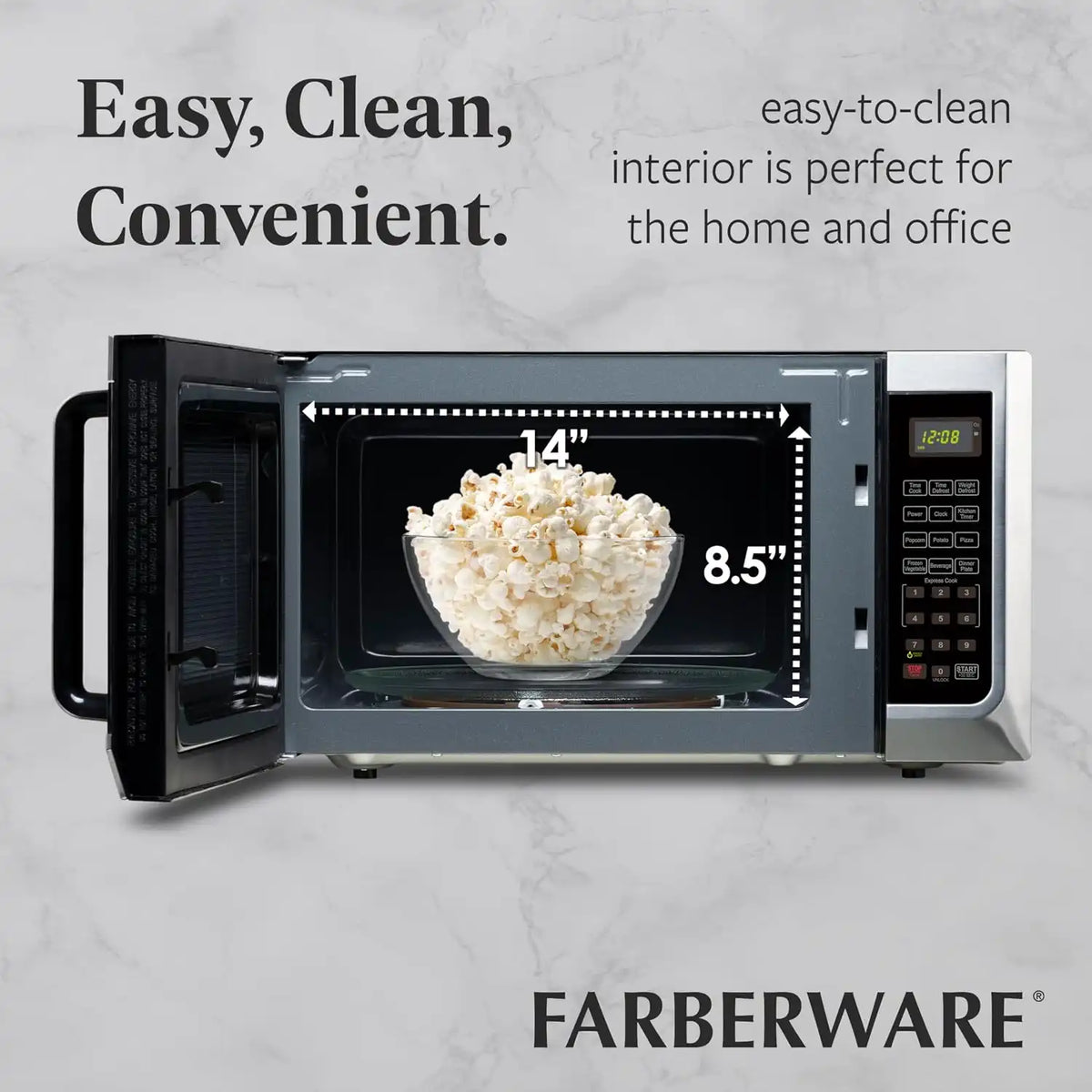 Farberware Countertop Microwave Oven, 1.3 cu. ft.1000 Watts Stainless steel