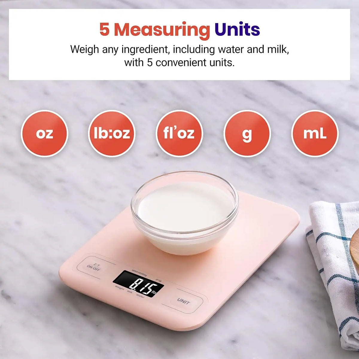 Etekcity Food Kitchen Scale, Digital Grams and Ounces, Medium