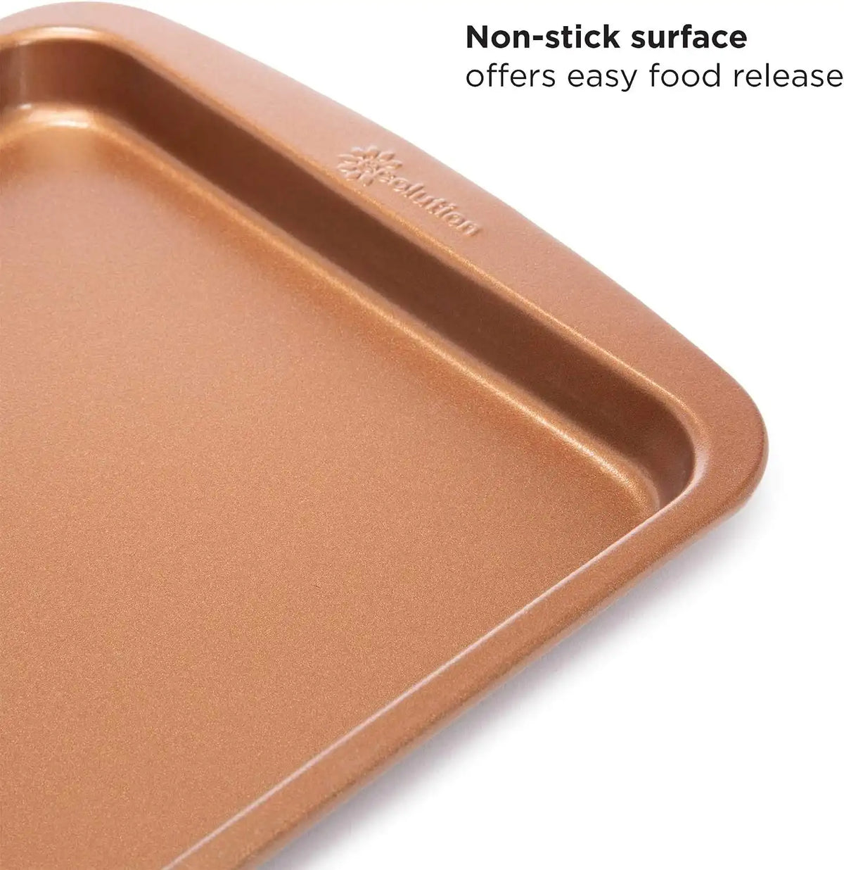 Ecolution Non-Stick Toaster Oven Bakeware Set, 4 Piece, Carbon Steel, Easy to Clean and Perfect for Single Servings, Copper