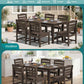 SERWALL HDPE Outdoor Dining Furniture, Outdoor Dining Set for 10, Coffee